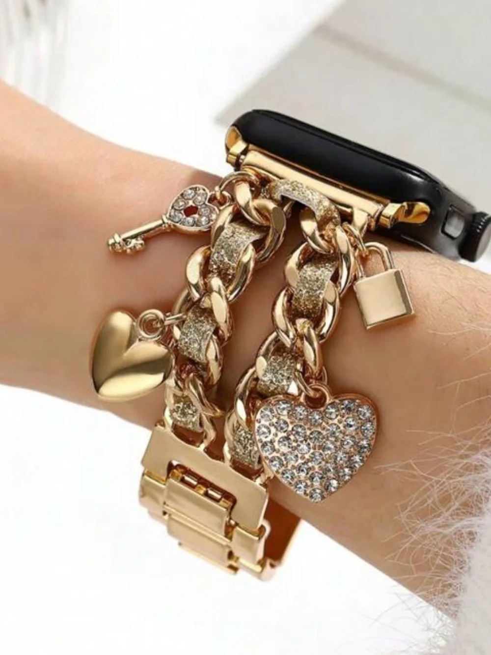 Gold Charm Chain Apple Watch Band Replacement Strap 39-49mm